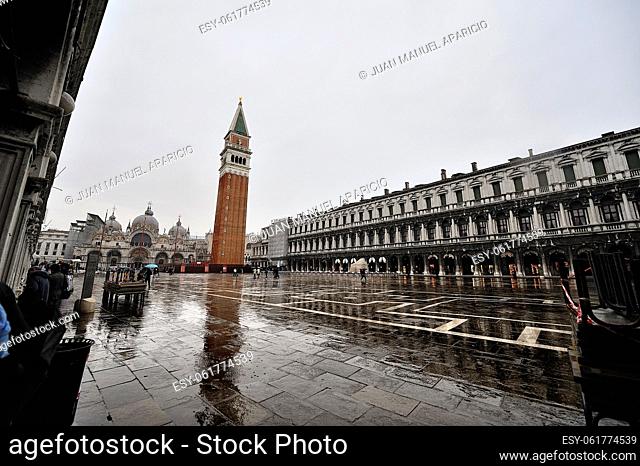 Piazza San Marco on a Rainy Day, Venice, Italy