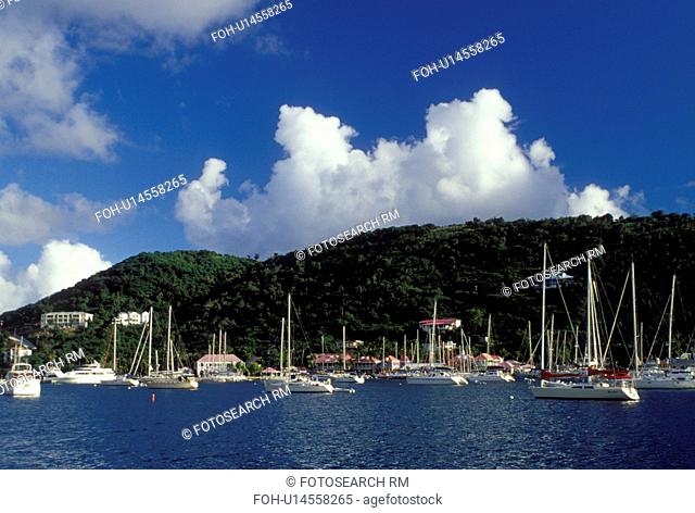 British Virgin Islands, Tortola, West End, Sopers Hole, Caribbean, BVI, Sopers Hole Marina at Frenchman's Cay on the island of Tortola