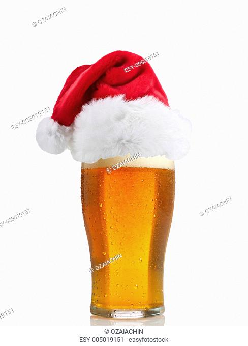 Santa Claus hat with beer