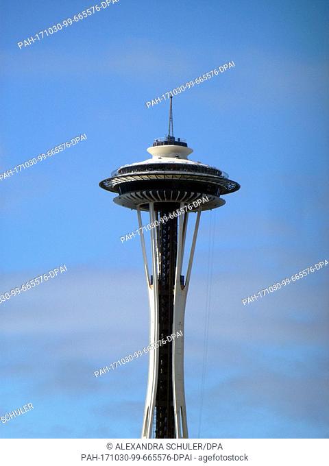 The viewing tower ""Space Needle"" can be seen in Seattle, i September 2017. The tower with 184 metres of height was built for the Century 21 Exposition