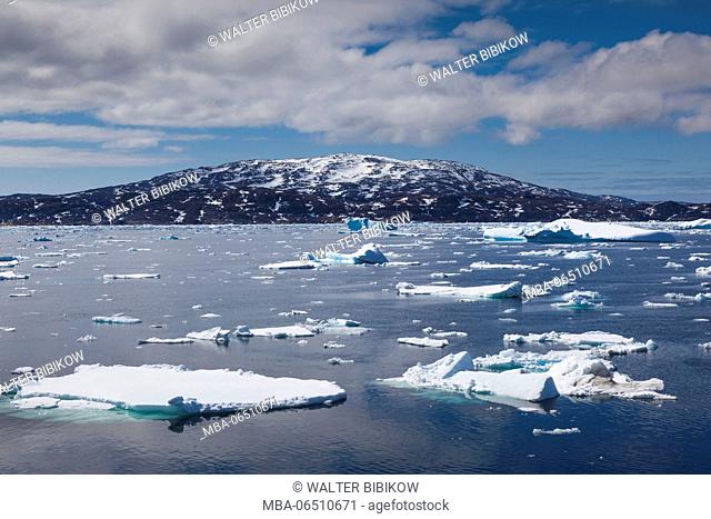 Greenland, Qaqortoq, floating ice