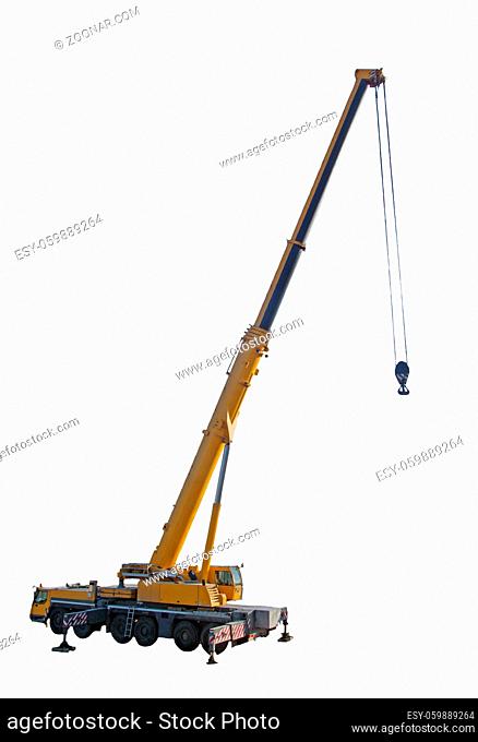 crane truck with hook isolated on white background