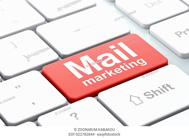 Marketing concept: Mail Marketing on keyboard background