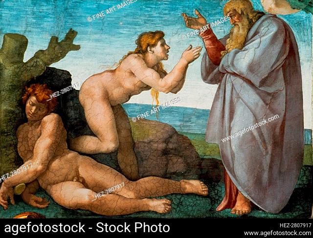 The Creation of Eve (Sistine Chapel ceiling in the Vatican), 1508-1512. Creator: Buonarroti, Michelangelo (1475-1564)