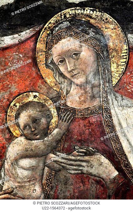 Bologna (Italy): old fresco at Santo Stefano’s Basilica