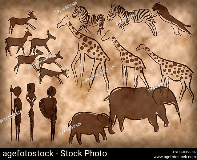 african black cave painting stone age culture namibia