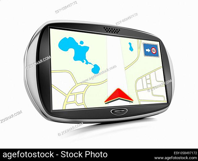 Navigation device isolated on white background