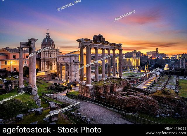 Roman Forum in the evening, Rome, Italy