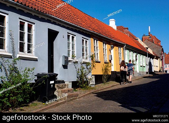 Wohnhäuser in der historischen Altstadt, Hadersleben, Süddänemark, Dänemark