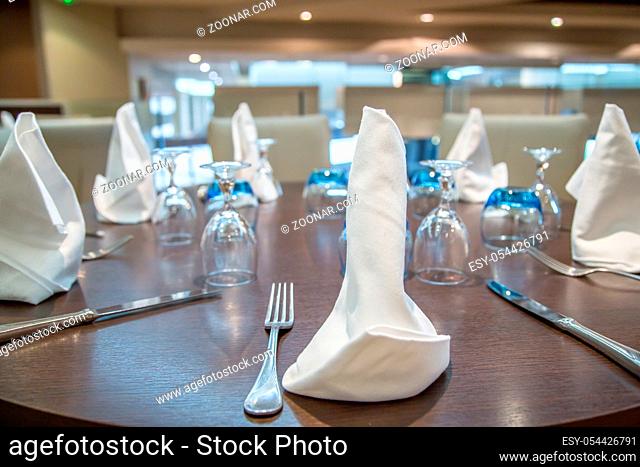Beautiful served table in luxury restaurant