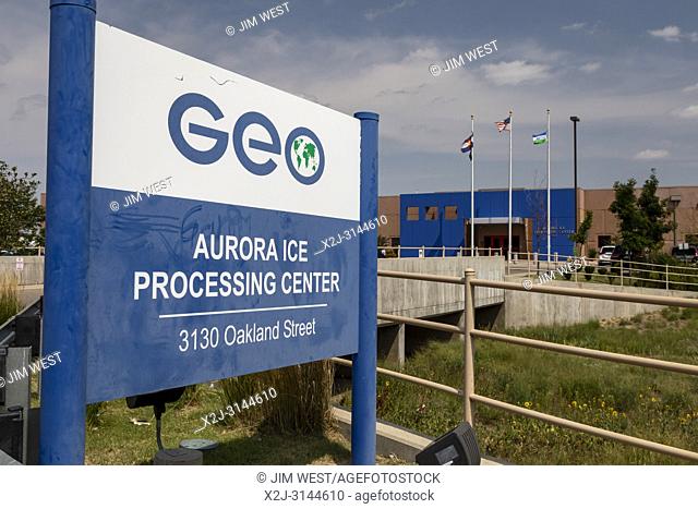 Aurora, Colorado - An immigrant detention facility operated by the privately-owned GEO Group for U. S. Immigration and Customs Enforcement (ICE)