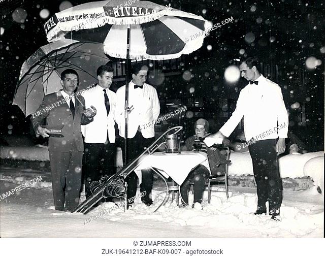 Dec. 12, 1964 - The first one is served like a king. During the season when the last bed in the Swiss winter sport centres is occupied