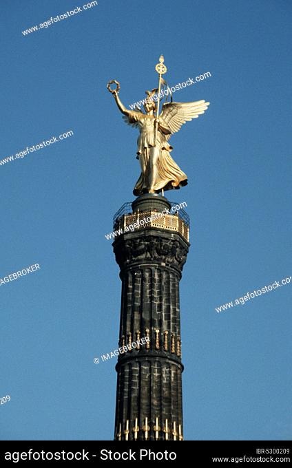 Siegessaule, Goldelse, Berlin, Victory Column with gilded Victory Goddess Victoria, Germany, Europe