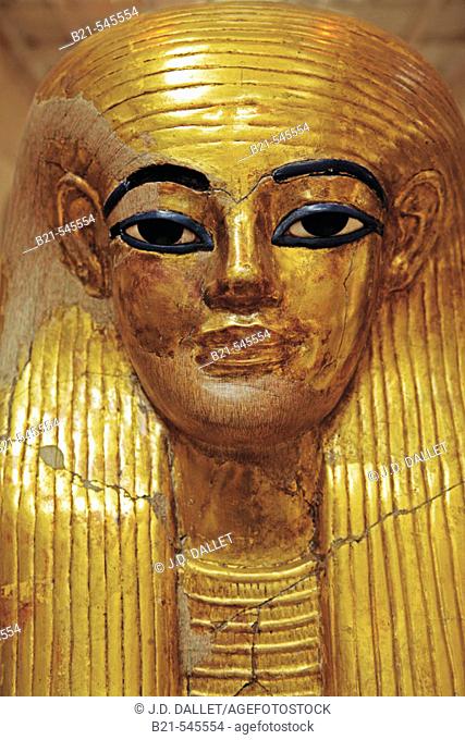 Egyptian Museum: Death mask from the tomb of Yuya and Thuya. El Cairo, Egypt