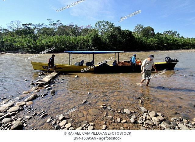 Boat, Madidi National park, Beni river in Rurrenabaque area, small town in the North of Bolivia