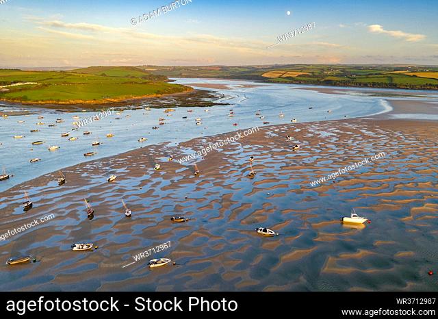 Low tide on the Camel Estuary in summer, Rock, Cornwall, England, United Kingdom, Europe