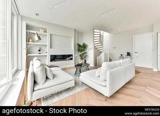 modern, apartment, living room, interior