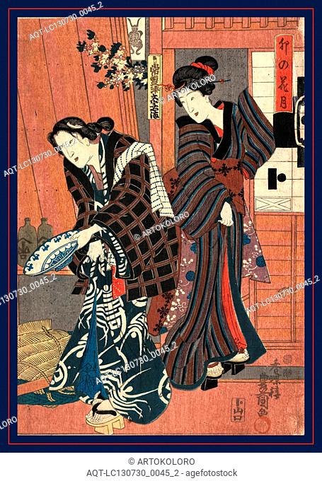 Unohana zuki, April., Utagawa, Toyokuni, 1786-1865, artist, [between 1845 and 1854], 1 print : woodcut, color ; 35.6 x 24.5 cm