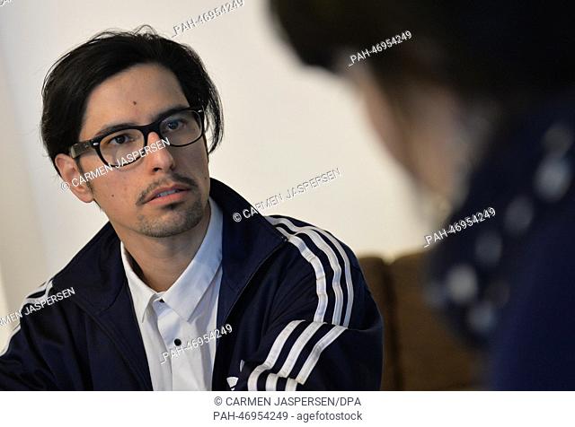 Owner Christian Leon poses in his cafe 'Noon' in Bremen, Germany, 25 February 2014. The Zwischenzeitzentrale (lit. 'Interim headquarters') is a rental...
