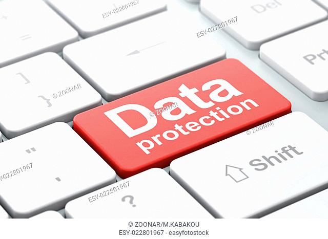 Safety concept: Data Protection on computer keyboard background
