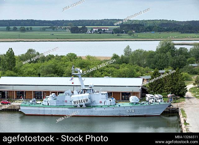 Museum ship Beimler, harbor in Peenemünde, Usedom Island, Mecklenburg-Western Pomerania, Germany