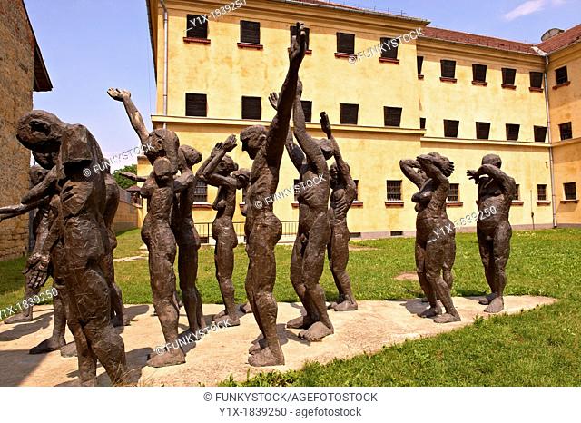 Sculpture group 'Parade of the Sacrificied' by Aurel Vlad, at the Gulag Sighet prison which housed high ranking political & religious prisoners held by the...