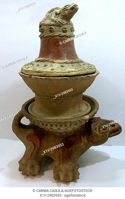 Ceramic of Archeological Museum Chorotega. Chinandega, Nicaragua. Culture and ceramic Chorotega's Art