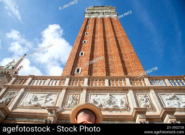 famous Campanile at San Marco square in Venice, Italy
