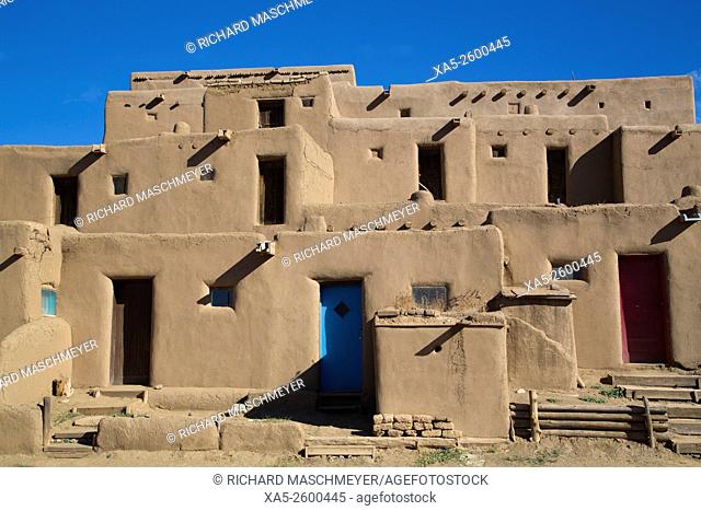 Taos Pueblo, UNESCO World Heritage Site, Pueblo Dates to 1000 AD, New Mexico, USA
