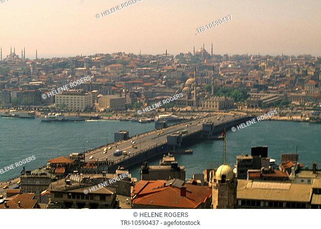 Istanbul Turkey View From Galata Tower  Kulesi  of the Galata Bridge
