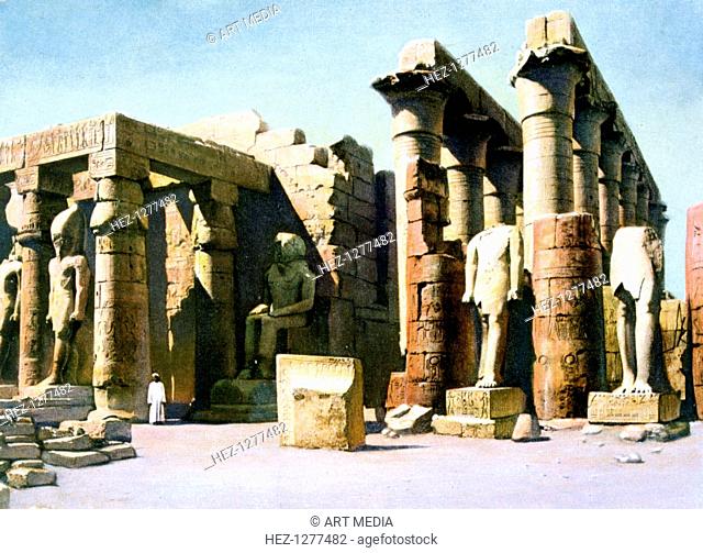 Temple of Rameses II, Luxor, Egypt, 20th Century. Rameses II was an Egyptian pharaoh of the Nineteenth dynasty. His rule