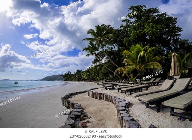 praslin in the seychelles at anse volbert / cote d'or beach
