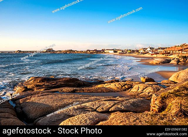 Punta del Diablo Beach, popular tourist site and Fisherman's place in the Uruguay Coast