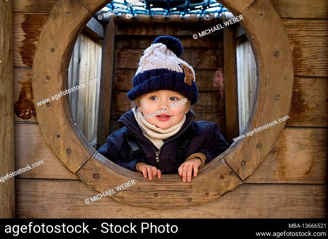 Toddler, boy, 2 years, playground, Stuttgart, Baden-Württemberg, Germany