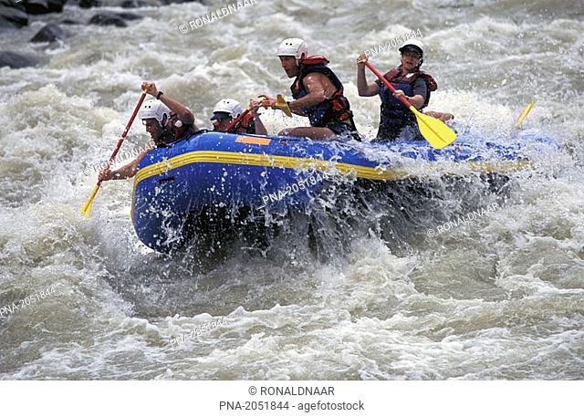 Rafting on the Pacuare river in Costa Rica, one of the few untouched rivers in the pristine rainforest of Central-America