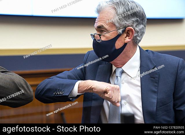 Federal Reserve Chair Jerome Powell prepares to speak during a House Financial Services Committee hearing on ‘Oversight of the Treasury Department's and Federal...