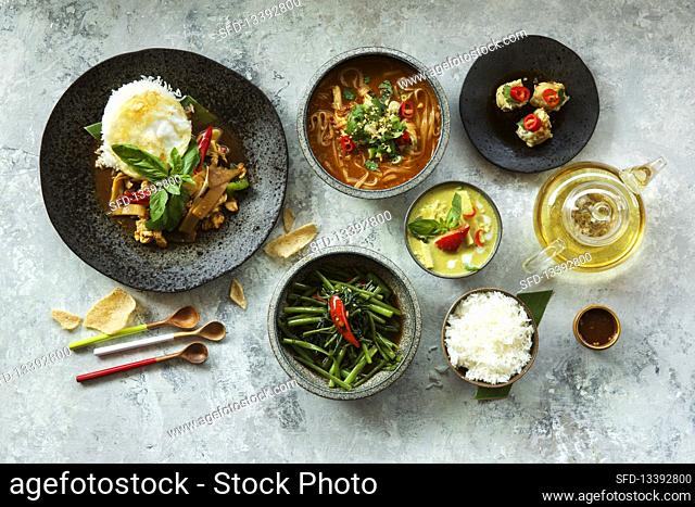 Thai food selection
