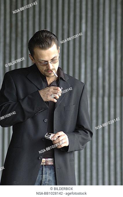 man with a cigarette
