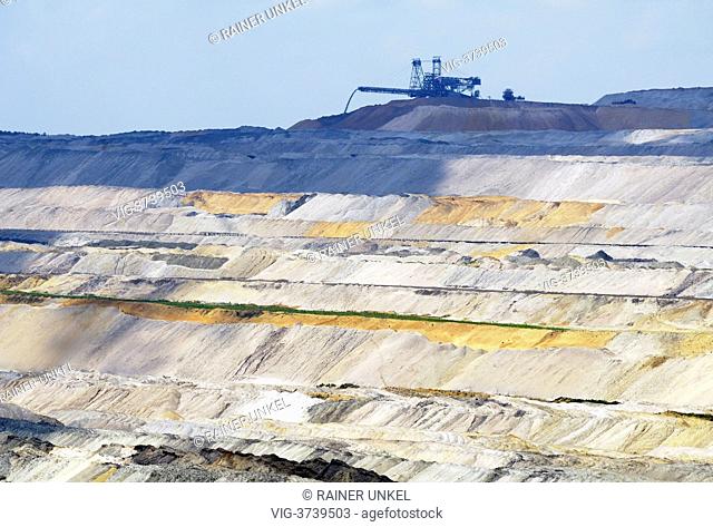 GERMANY, JACKERATH, 05.06.2013, An excavator in the lignite mining site Hambach - Jackerath, Northrhine-, Germany, 05/06/2013