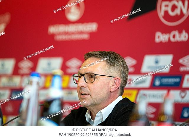 20 May 2019, Bavaria, Nuremberg: Soccer: 2nd Bundesliga, 1st FC Nuremberg. The new coach Damir Canadi speaks during a press conference at which he was...