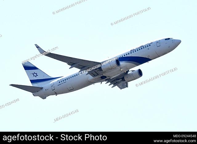 Boeing 737 El Al. Aircraft to Fiumicino Leonardo da Vinci Airport. Fiumicino (Italy), June 22nd, 2022