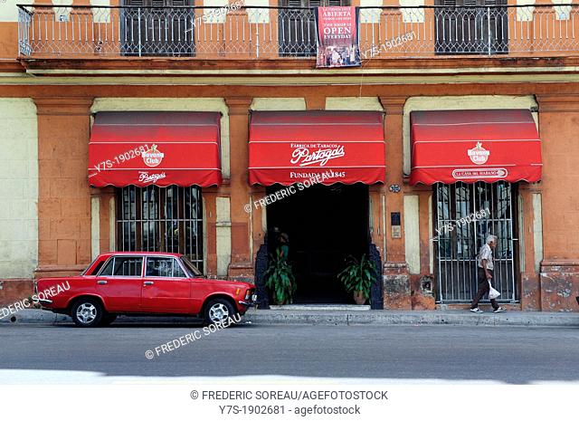 A famous Partagas cigars factory main entrance in Havana, Cuba