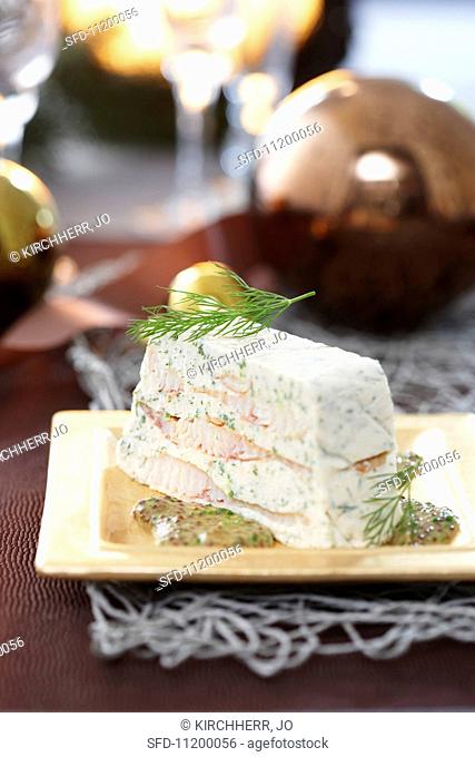 Trout terrine with a dill and mustard sauce