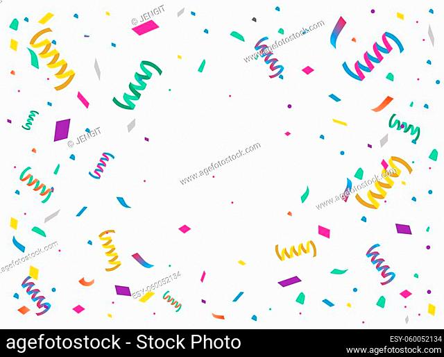 Birthday Festive background with colorful confetti. Vector illustration