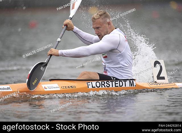 Moritz FLORSTEDT (SC Magdeburg) men's canoe K1, action, the finals 2021 in the disciplines canoe, SUP, canoe polo from June 3rd to June 6th, 2021 in Duisburg