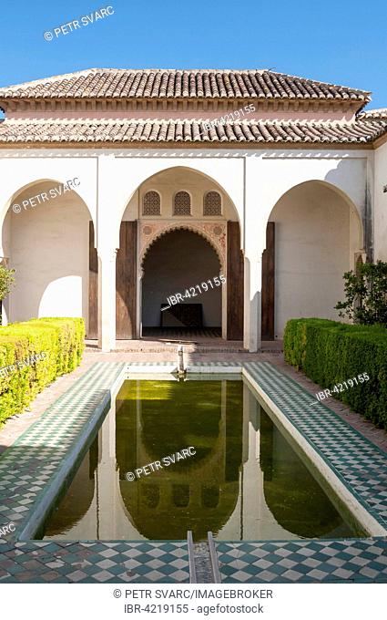 Courtyard Garden of Cuartos de Granada, Alcazaba, Province of Málaga, Spain