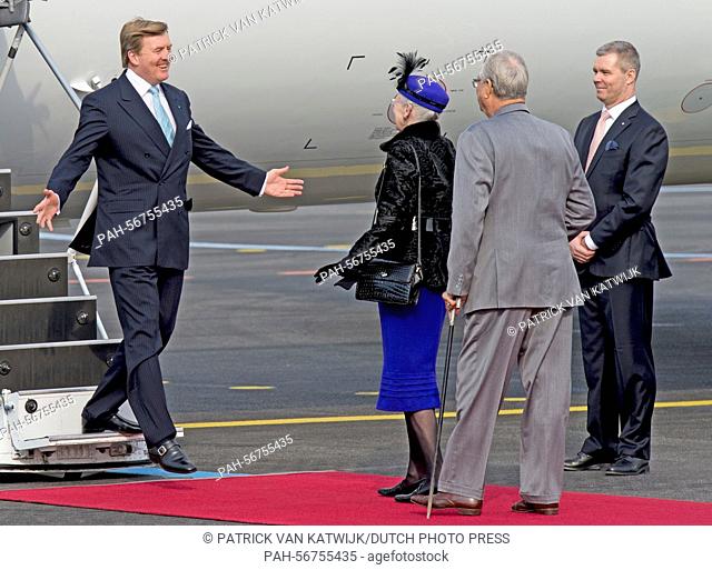 King Willem-Alexander of The Netherlands is welcomed by Danish Queen Margrethe and Prince Henrik at the airport Kastrup in Copenhagen, Denmark, 17 March 2015