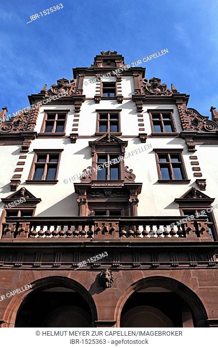 Main facade of the Ducal palace, Grossherzoglisches Palais, neo renaissance, now used for art exhibitions, Am Schlossplatz, Badenweiler, Baden-Wuerttemberg