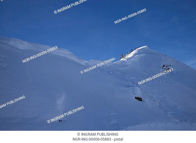 Snow covered mountain in winter, Kicking Horse Mountain Resort, Golden, British Columbia, Canada