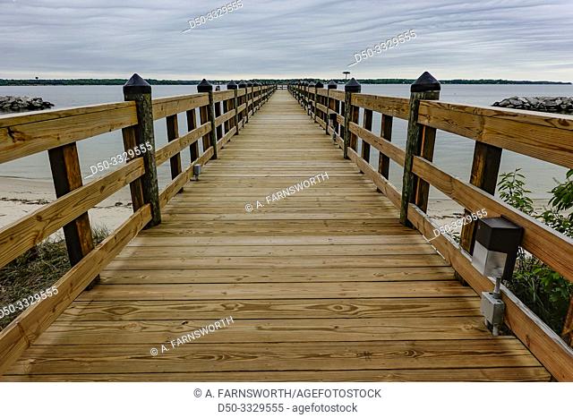 Solomons, Maryland, USA A wooden dock on the Patuxent river